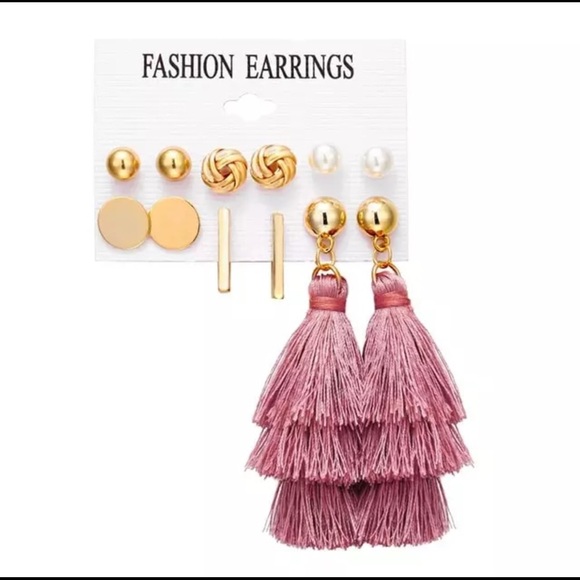 Jewelry - 6 país earrings set tassel long dangle drop